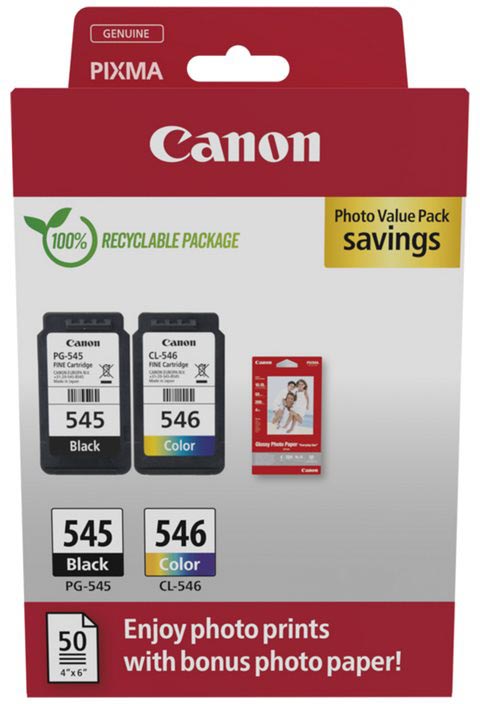 Canon inktcartridge PG-545 CL-546 180 pagina&apos;s OEM 8287B008 4 kleuren
