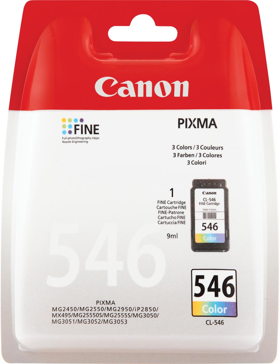 Canon inktcartridge CL-546, 180 pagina&apos;s, OEM 8289B001, 3 kleuren afbeelding