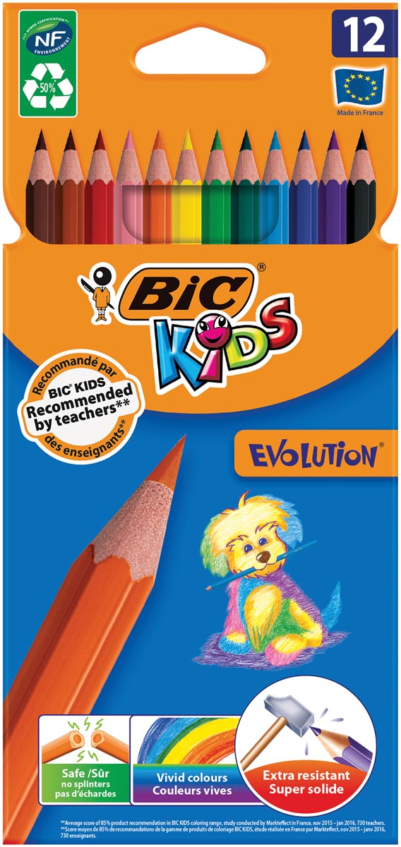 Bic Kids kleurpotlood Ecolutions Evolution, doos van 12 stuks afbeelding