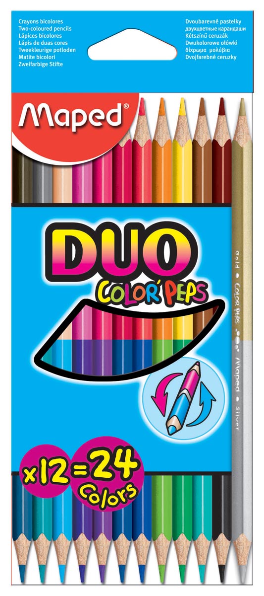 Maped Driehoekig Kleurpotlood Colorpeps Duo 12 Potloden In Een Kartonnen Etui 24 Kleuren huismerk kopen in de aanbieding Maped Driehoekig Kleurpotlood Colorpeps Duo 12 Potloden In Een Kartonnen Etui 24 Kleuren huismerk kopen in de aanbieding