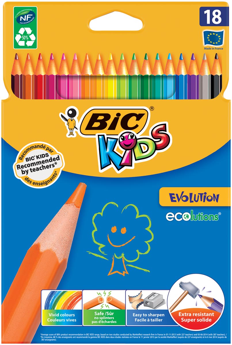 Bic Kids kleurpotlood Ecolutions Evolution, doos van 18 stuks afbeelding