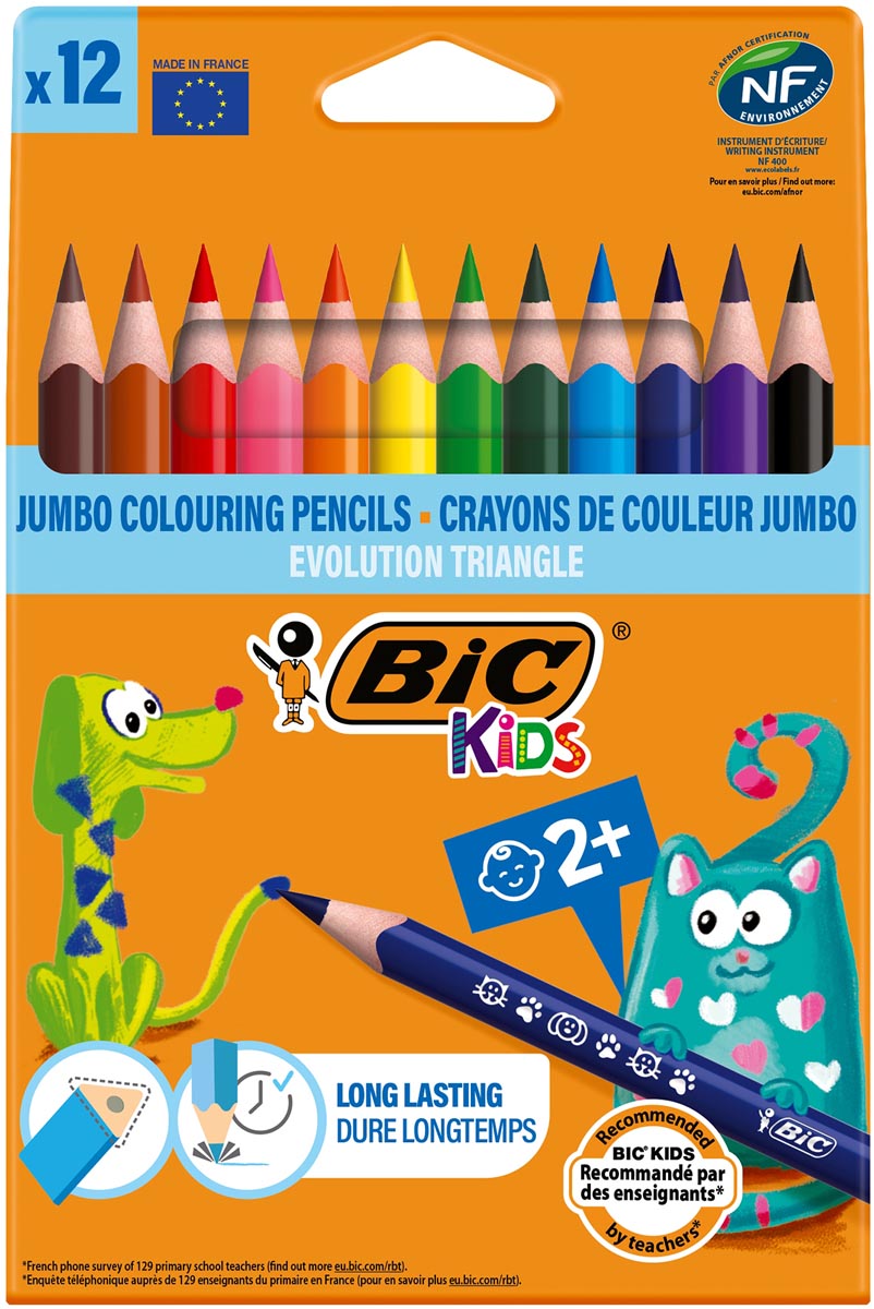 Bic kleurpotlood Ecolutions Evolution Triangle 12 potloden in een kartonnen etui