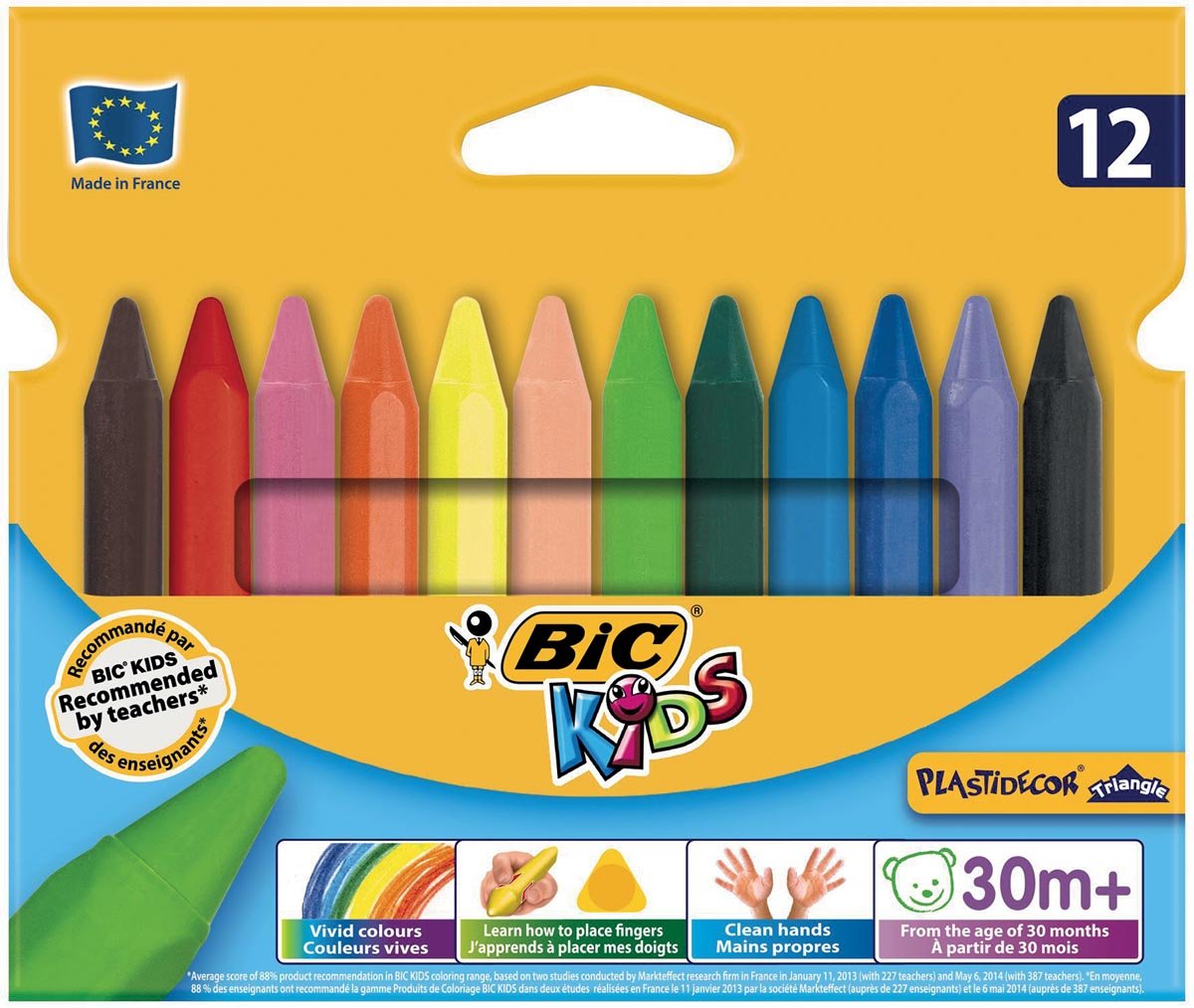 Bic waskrijt Plastidecor Triangle 12 stuks afbeelding