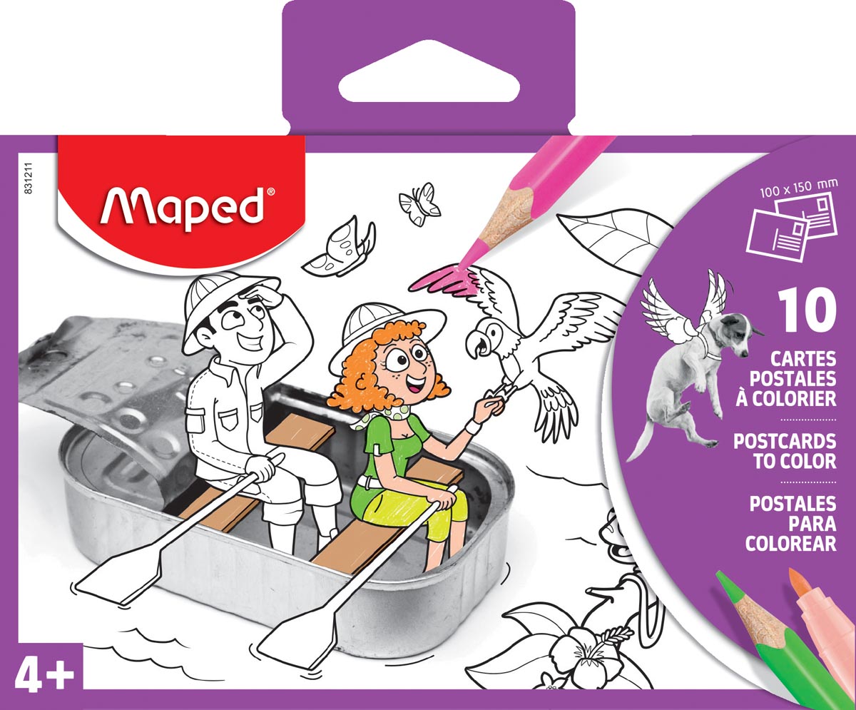 Maped briefkaart om in te kleuren, ft 10 x 15 cm, pak van 10 vel Maped briefkaart om in te kleuren, ft 10 x 15 cm, pak van 10 vel