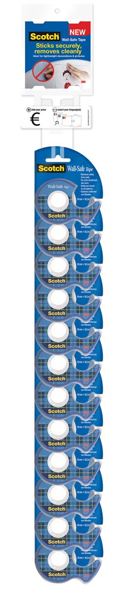 Scotch Wall-safe tape ft 19 mm x 16,5 m, 2 clipstrips met elk 12 blisters Scotch Wall-safe tape ft 19 mm x 16,5 m, 2 clipstrips met elk 12 blisters