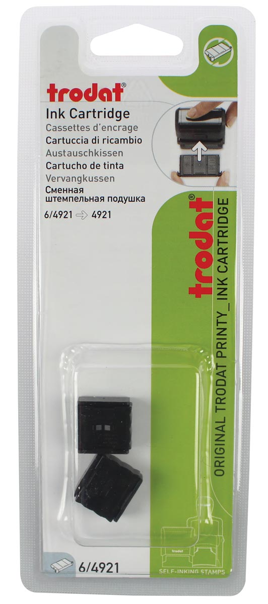 Trodat vervangkussen zwart, voor stempel 4921, blister met 2 stuks afbeelding