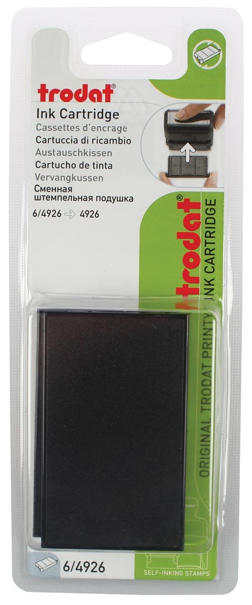 Trodat vervangkussen zwart, voor stempel 4926, blister met 2 stuks afbeelding