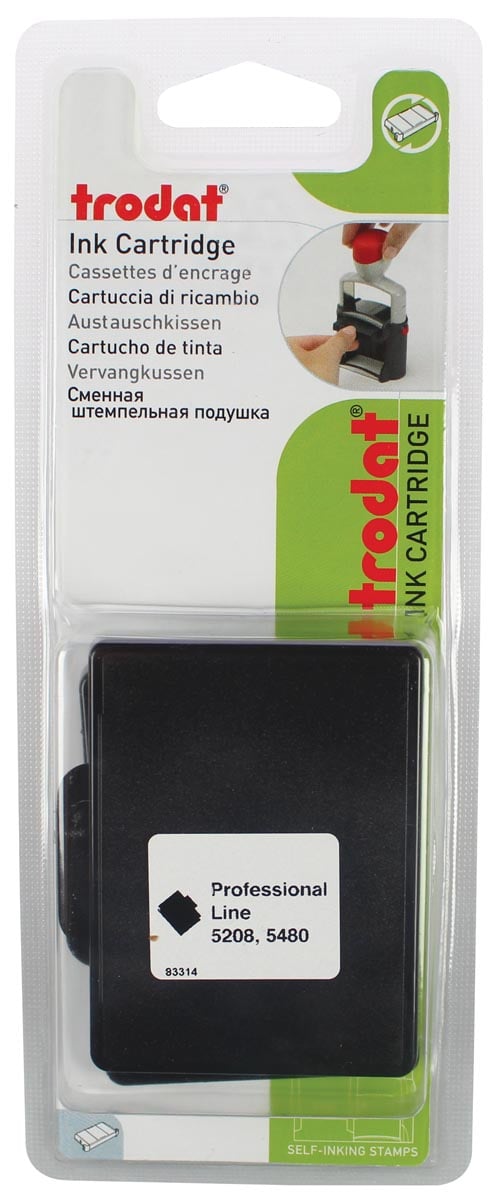 Trodat vervangkussen zwart, voor stempel 5480/5208, blister met 2 stuks afbeelding