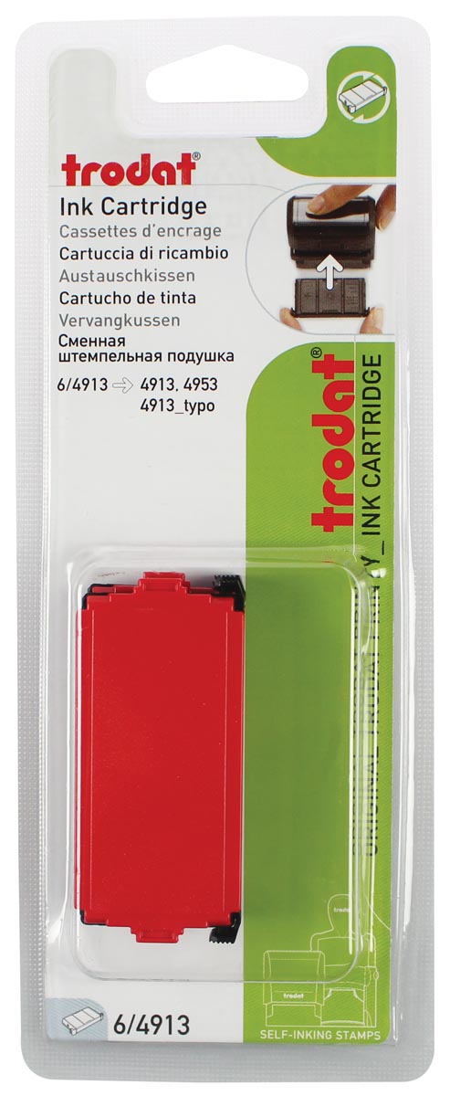 Trodat vervangkussen rood, voor stempel 4913, blister met 2 stuks afbeelding