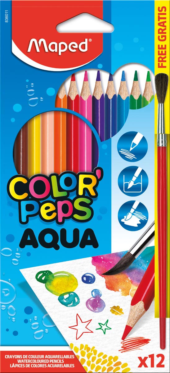 Maped Aquarelpotlood Color&apos;Peps Aqua 12 potloden afbeelding