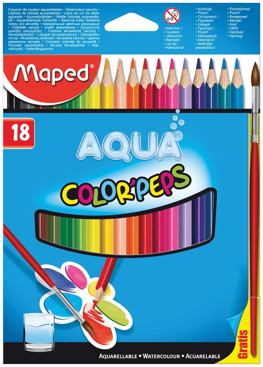 Maped Aquarelpotlood Color&apos;Peps Aqua 18 potloden