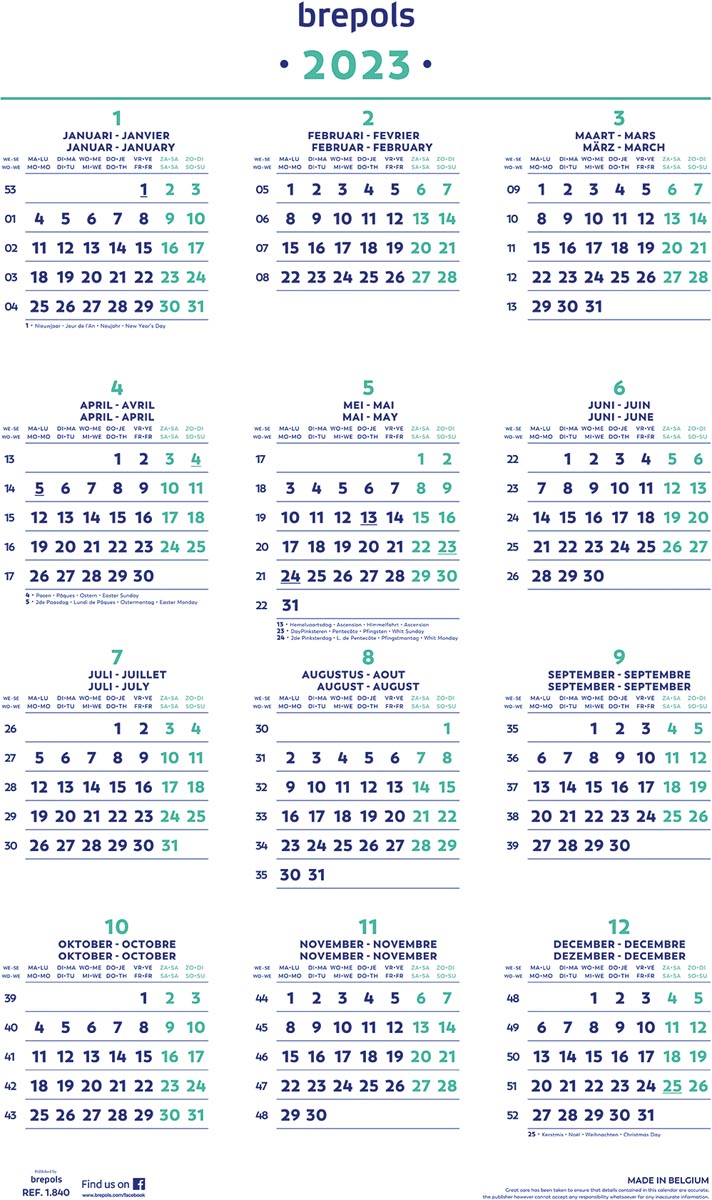Brepols Jaarkalender, 2023 Brepols Jaarkalender, 2023