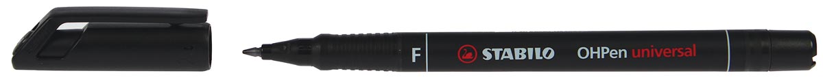 STABILO OHPen universal, OHP-marker, permanent, fijn 0,7 mm, zwart afbeelding