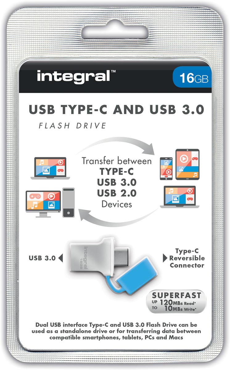 Integral Fusion USB 3.0 stick, 16 GB, zilver