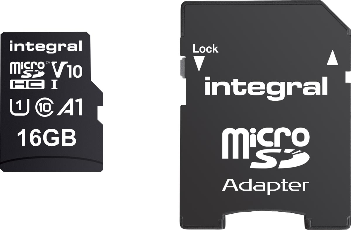Integral microSDHC geheugenkaart, 16 GB Integral microSDHC geheugenkaart, 16 GB