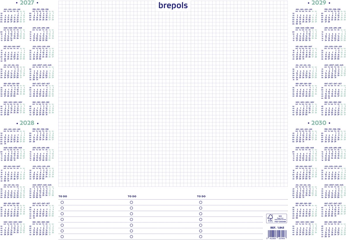 Brepols Bureau onderlegblok, 2027