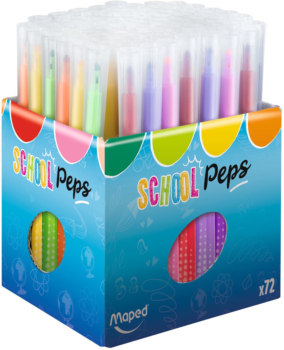 Maped viltstift Color'Peps, doos van 72 stuks (classpack)