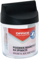 OFFICE products distributeur de trombones, sans trombones, rond, magnétique, transparant
