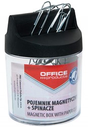 OFFICE products distributeur de trombones, avec trombones, rond, magnétique, transparant