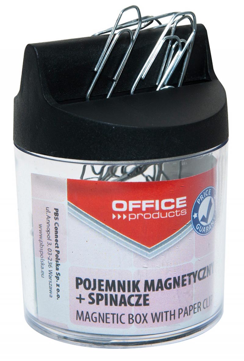 OFFICE products papierklemhouder, met clips, rond, magnetisch, transparent
