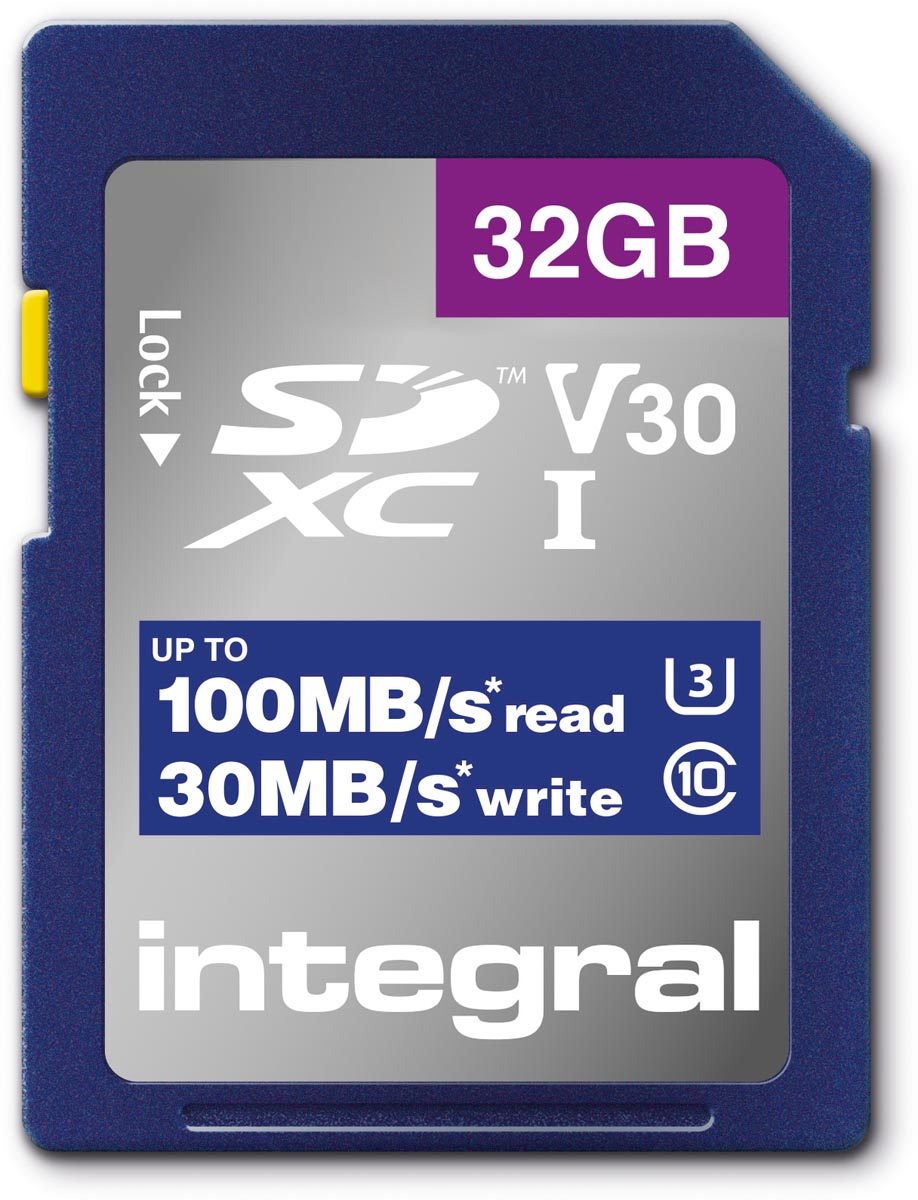 Integral geheugenkaart SDXC V30, 32 GB