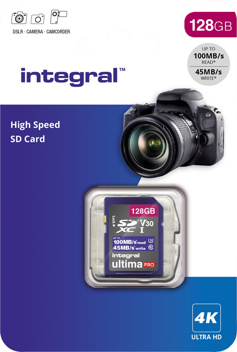 Integral geheugenkaart SDXC V30, 128 GB afbeelding