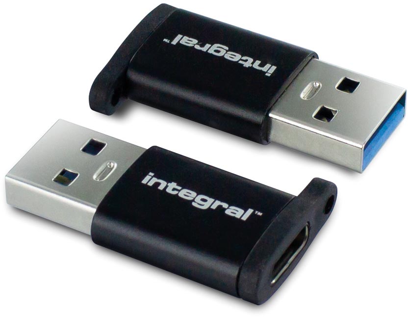 Integral adapter USB-C naar USB-A, pak van 2 stuks