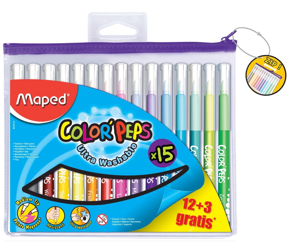 Maped viltstift Color'Peps 12 + 3 stiften