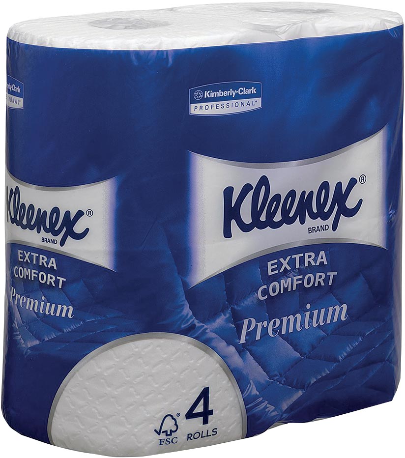 Kleenex toiletpapier Extra Comfort, 4-laags, 160 vel per rol, pak van 4 rollen afbeelding