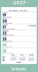 Brepols calendrier bloc semaine, 2027