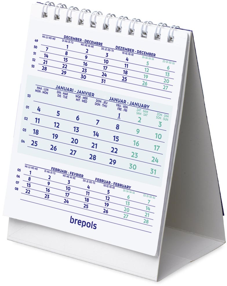 Brepols bureaukalender, staand, 2026