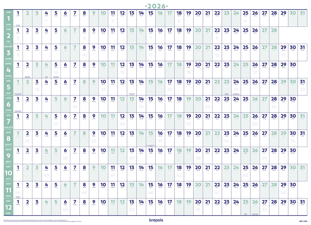 Brepols jaarplanner, 2026