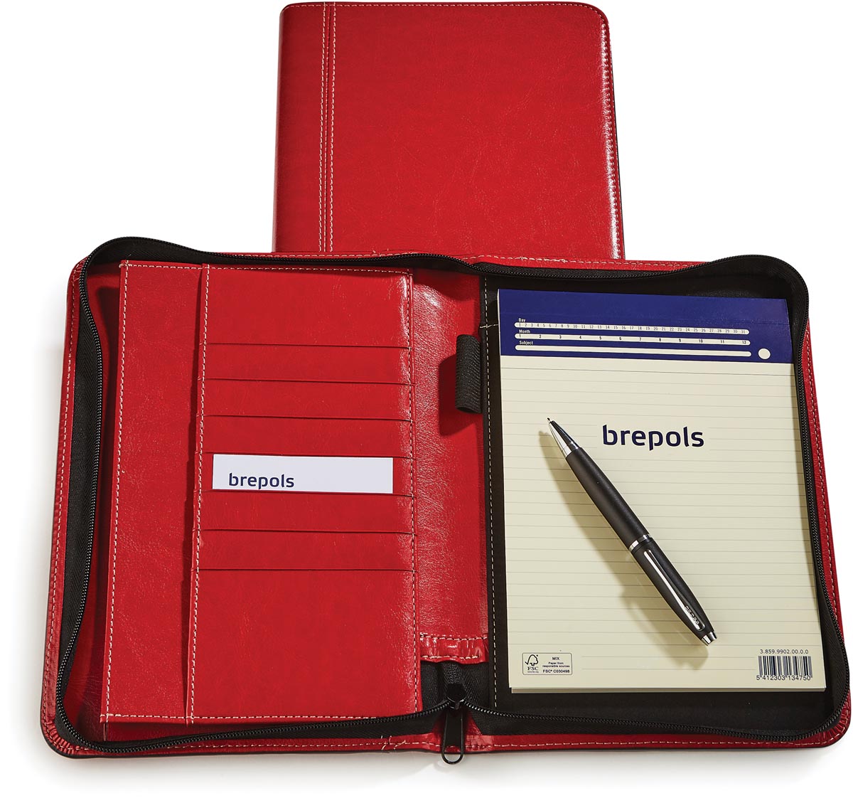 Brepols luxe schrijfmap Palermo voor ft A4, rood
