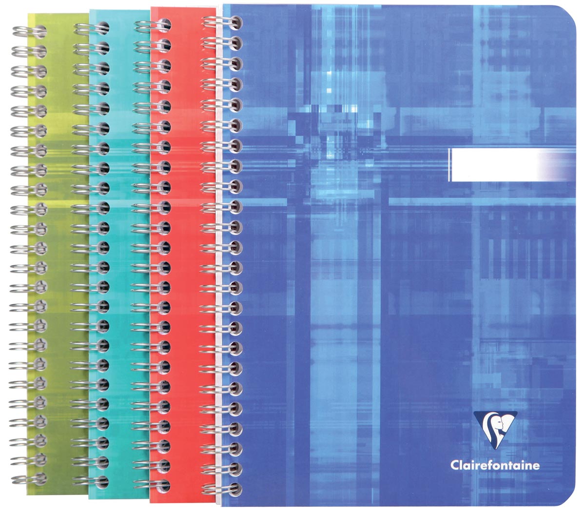 Clairefontaine schrift ft 14,8 x 21 cm, 180 bladzijden, gelijnd, spiraalbinding, geassorteerde kleuren afbeelding