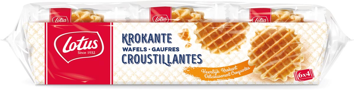 Lotus krokante wafel, 36 g, pak van 6 x 4 stuks