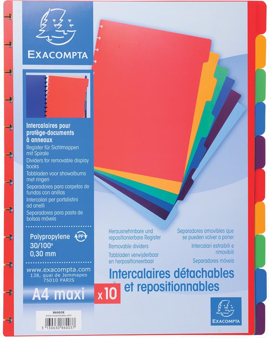 WEKADRIN - 5 Feuilles Séparateurs Discbound Avec Onglets Multicolores Amovibles - Pour Planner, Classeur Perforé