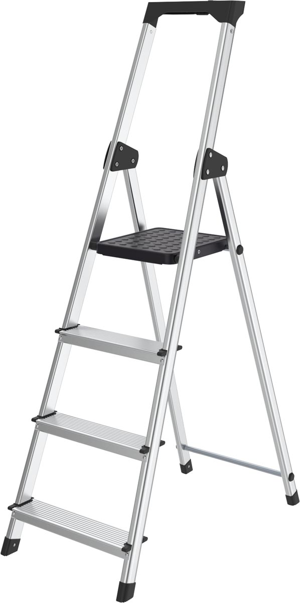 Brasq trapladder SL400, aluminium, zilver, 4 treden afbeelding