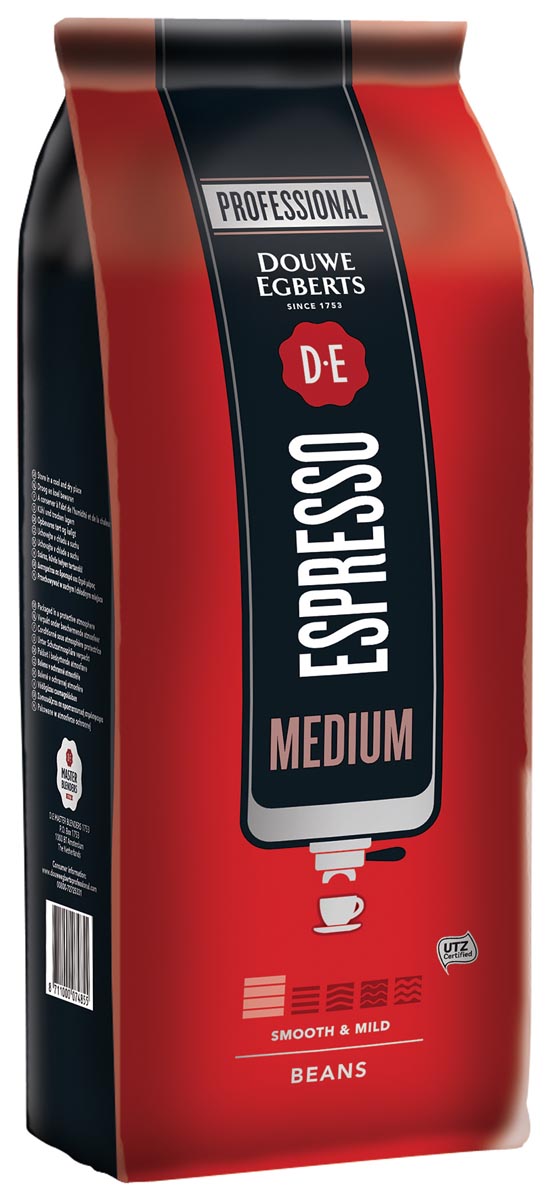 Douwe Egberts koffiebonen, espresso Medium, pak van 1 kg afbeelding