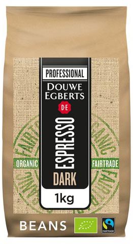 Douwe Egberts koffiebonen Espresso Dark Roast, bio & fairtrade, pak van 1 kg afbeelding