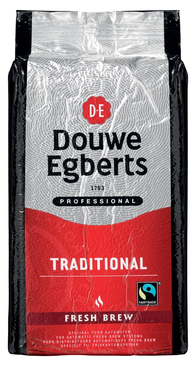 Douwe Egberts, fairtrade koffie voor automaten, pak van 1 kg