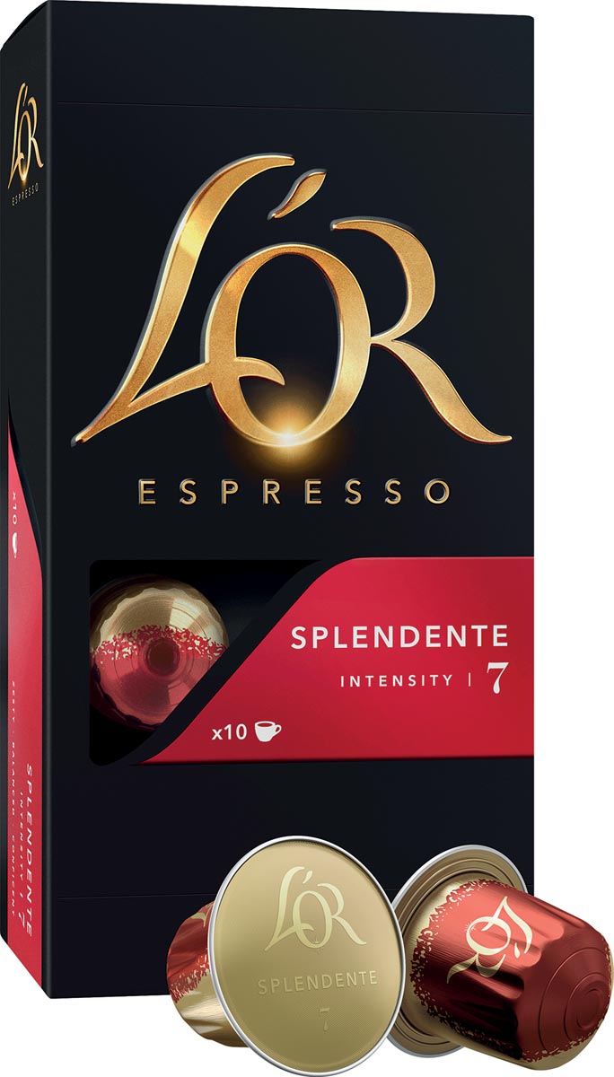 Douwe Egberts L&apos;Or Intensity koffiecapsules, Splendente, pak van 10 stuks afbeelding