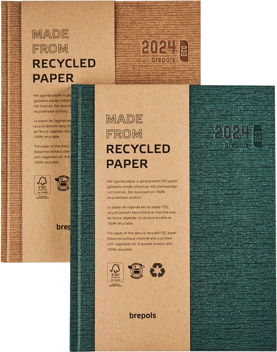 Brepols agenda Ecotiming, Kazar, assorti, 2024, boekgebonden Brepols agenda Ecotiming, Kazar, assorti, 2024, boekgebonden