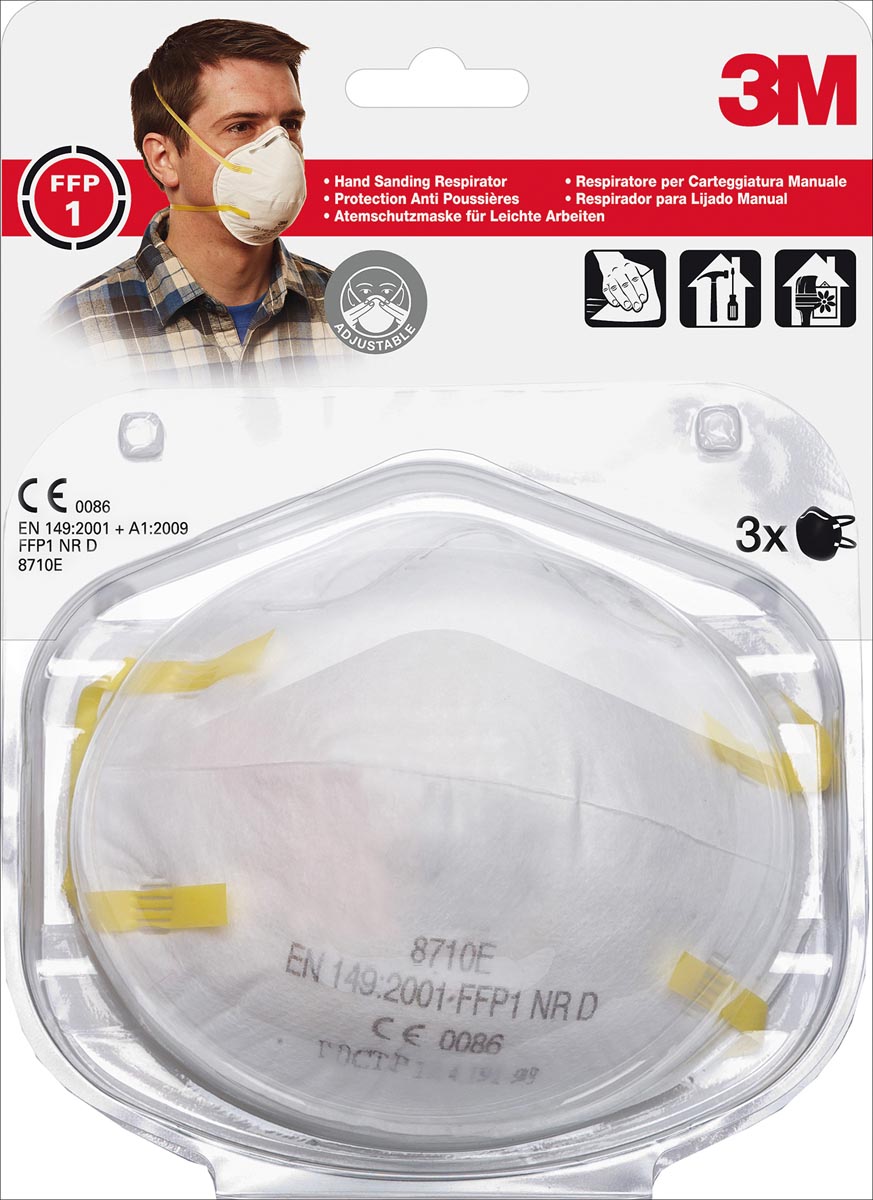3M fijnstofmasker, beschermingsgraad FFP1, blister van 3 stuks