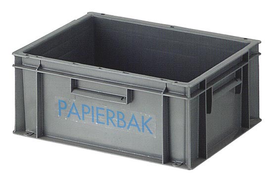 Papierbak ft 175 x 300 x 400 mm, grijs Papierbak ft 175 x 300 x 400 mm, grijs
