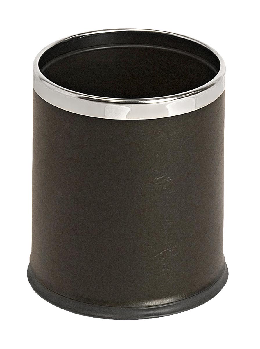 V-part ronde dubbelwandige papierbak met lederlook 10 l, zwart V-part ronde dubbelwandige papierbak met lederlook 10 l, zwart