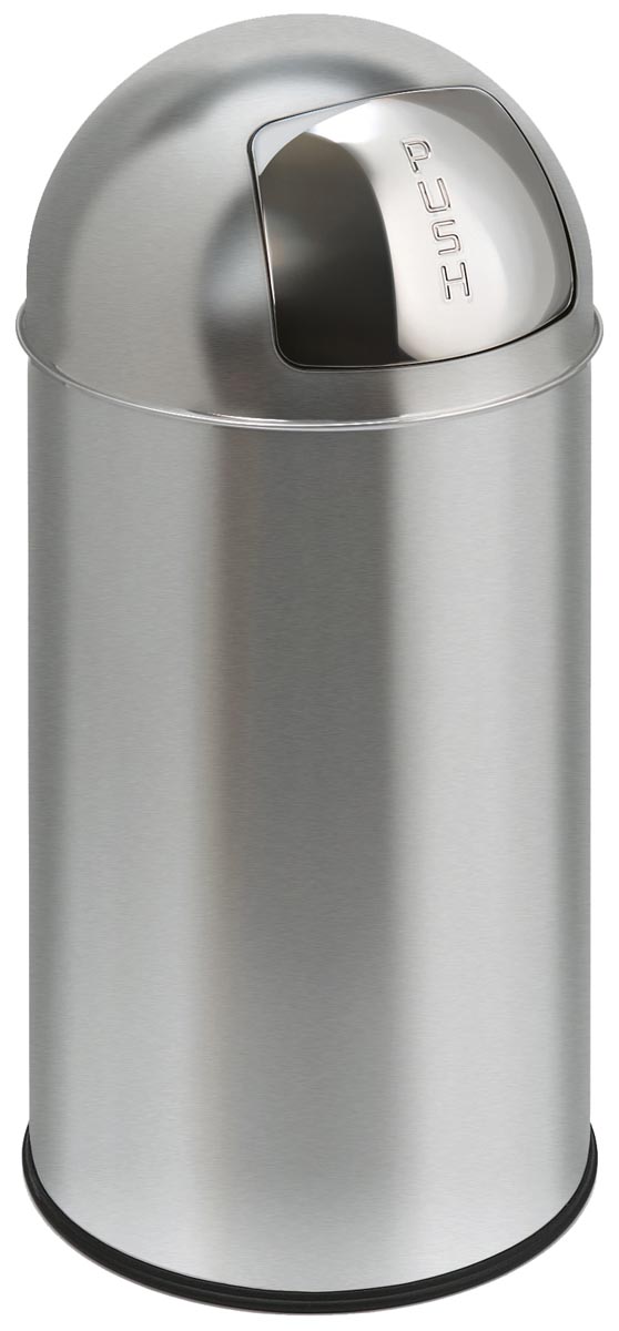 Eko vuilbak met push-deksel 40 l, mat RVS Eko vuilbak met push-deksel 40 l, mat RVS