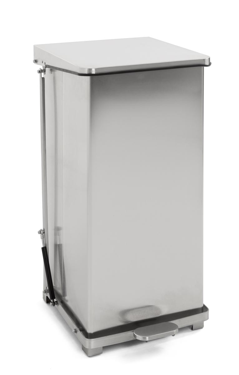 V-part industriële pedaalemmer 90 l, mat RVS