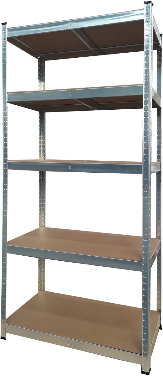 Brasq rek, ft 180 x 90 x 40, 5 legborden, zilver afbeelding