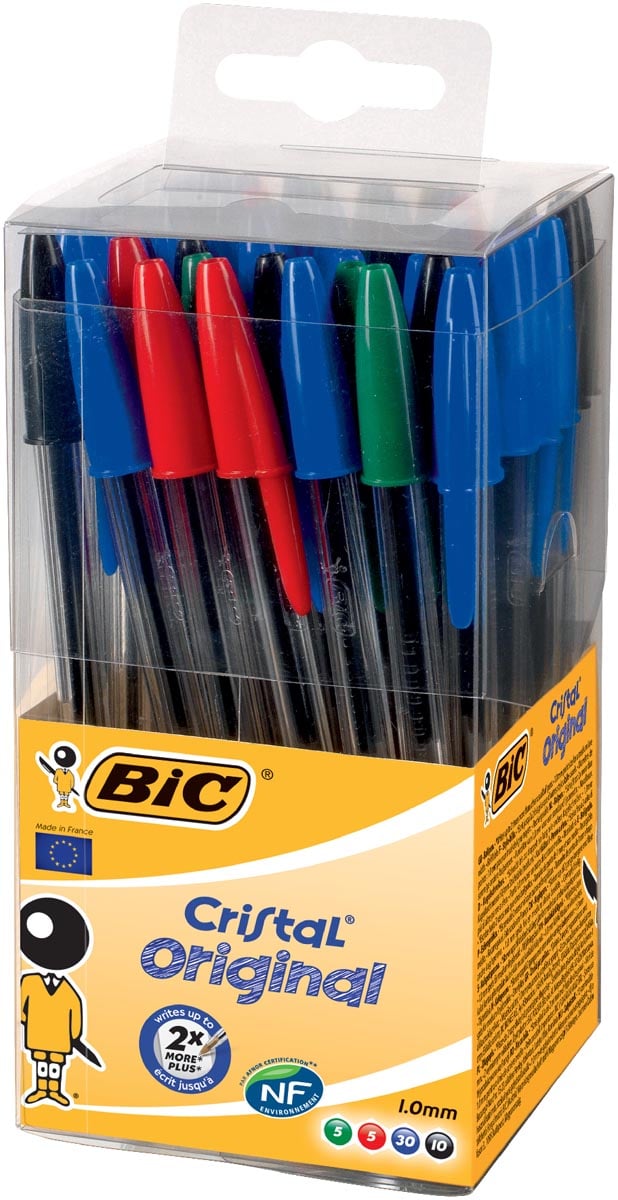 Bic balpen Cristal, doos met 50 stuks in geassorteerde kleuren afbeelding