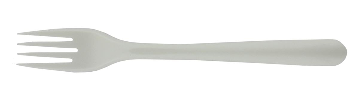 Vork uit CPLA, 19 cm, wit, pak van 50 stuks afbeelding
